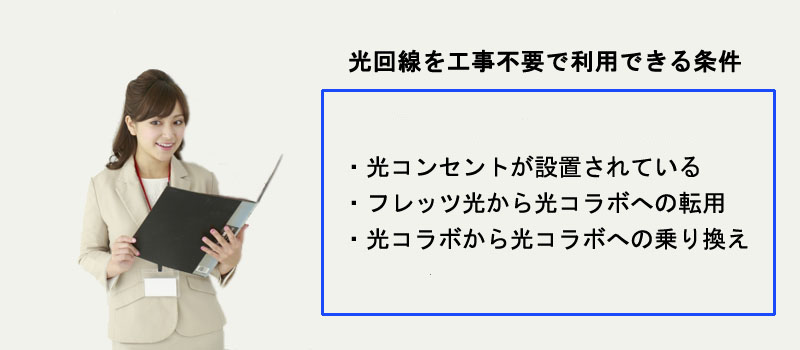 光回線を工事不要で利用できる条件