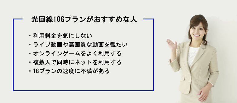 10Gプランがおすすめな人