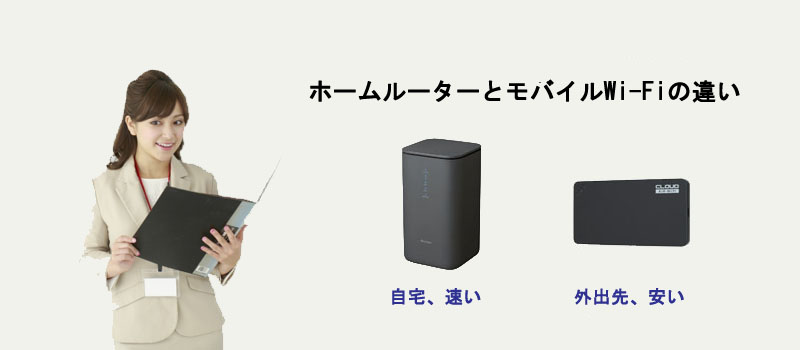 ホームルーターとモバイルWi-Fiの違い